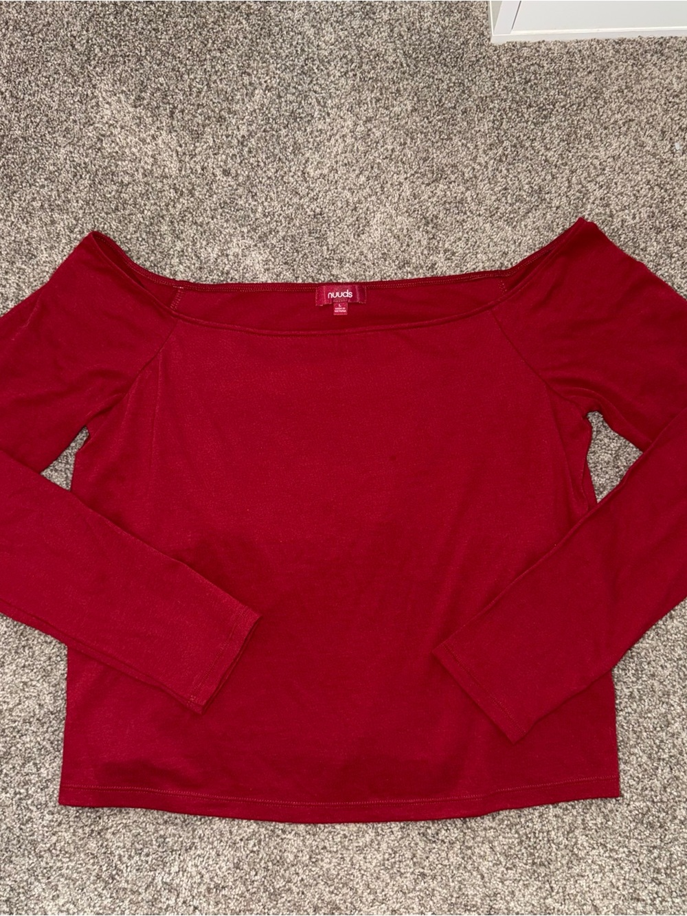 Nuuds Ease Long Sleeve Off the Shoulder Top Shirt